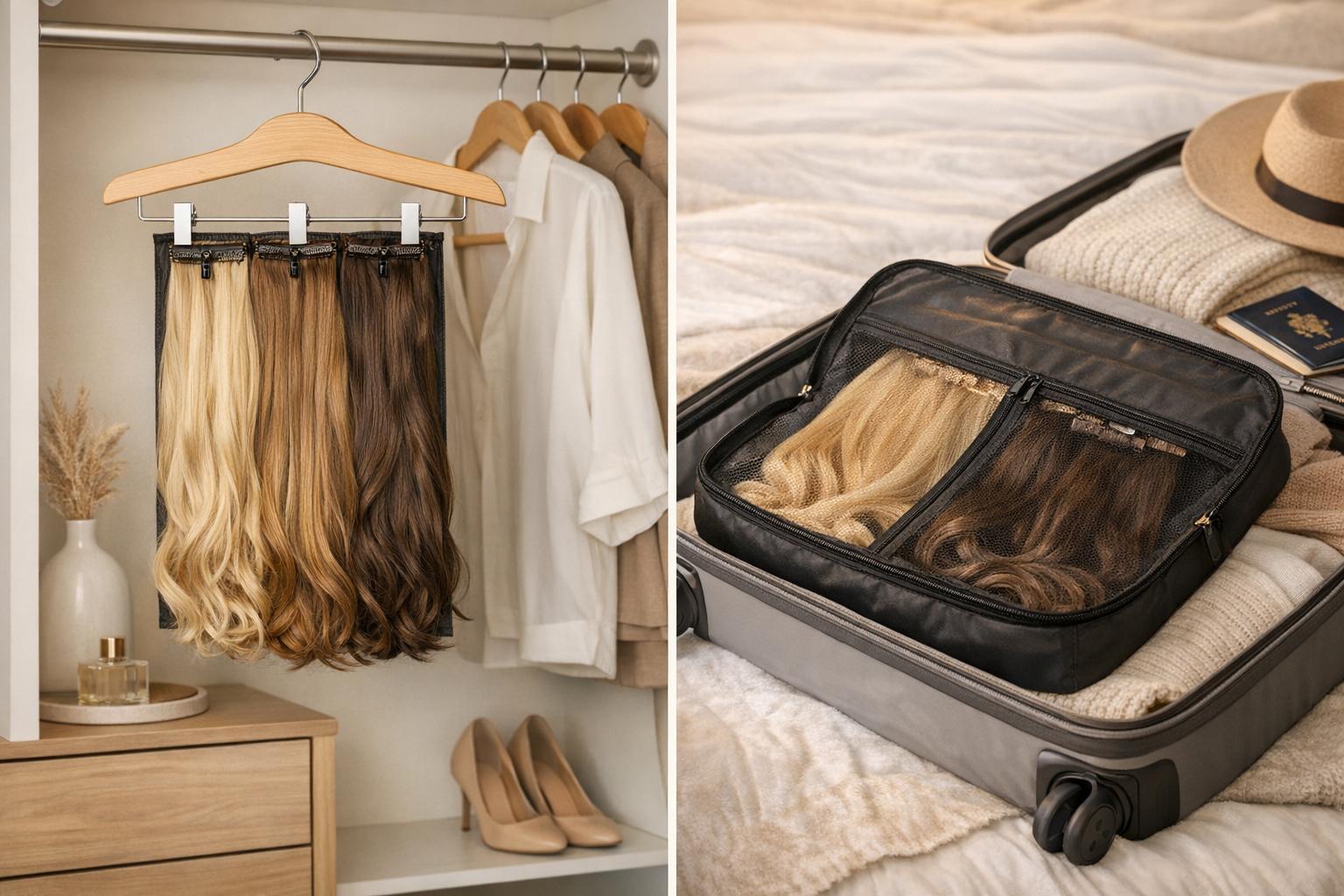 Hair Extension Hangers vs Storage Bags