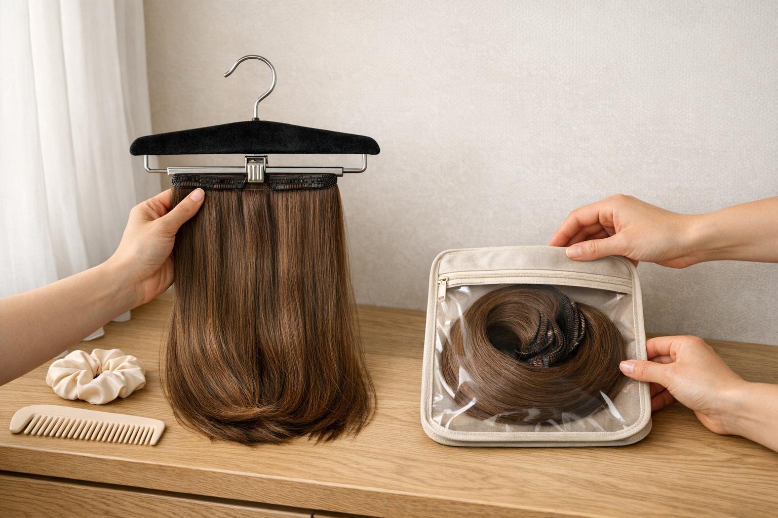 Hair Extension Storage: Hangers vs Bags - What Actually Works